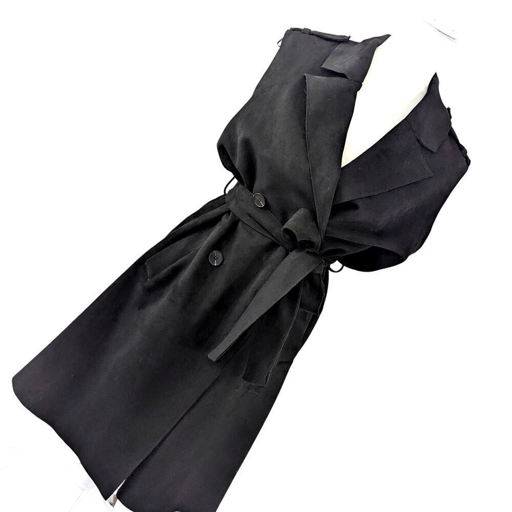 NWT@$108! TRUTH BY REPUBLIC! BLACK DOUBLE BREASTED, TIE BELTED DRESS! SZ M